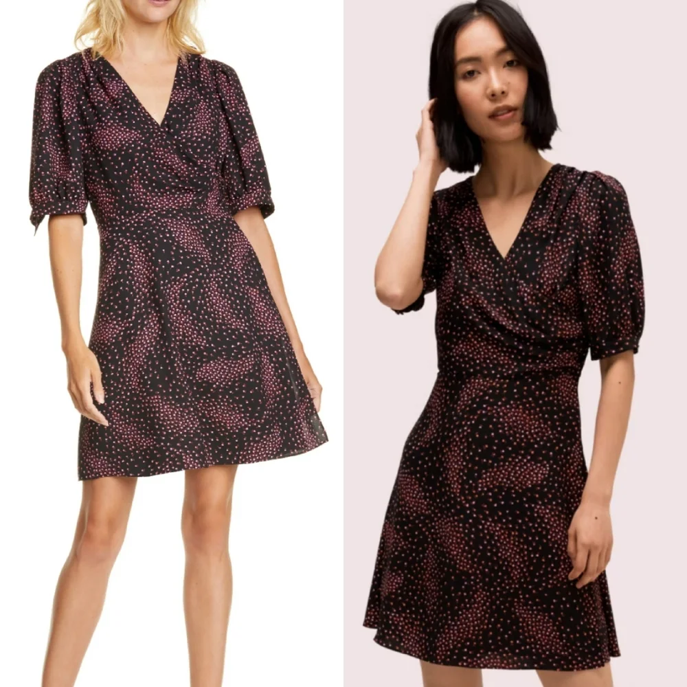 Kate Spade Meadow Faux Wrap Floral Feminine Dress 2